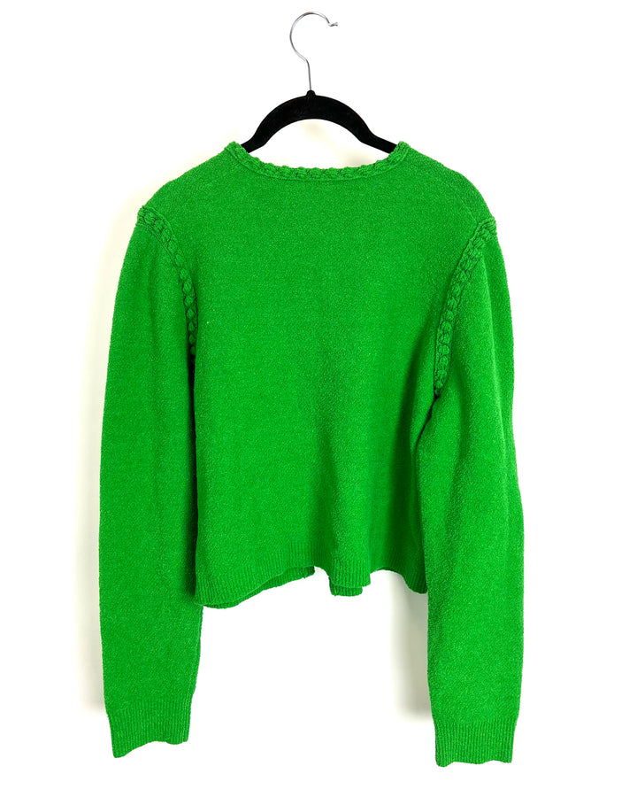Bright Green Textured Cardigan- Size (4/6)