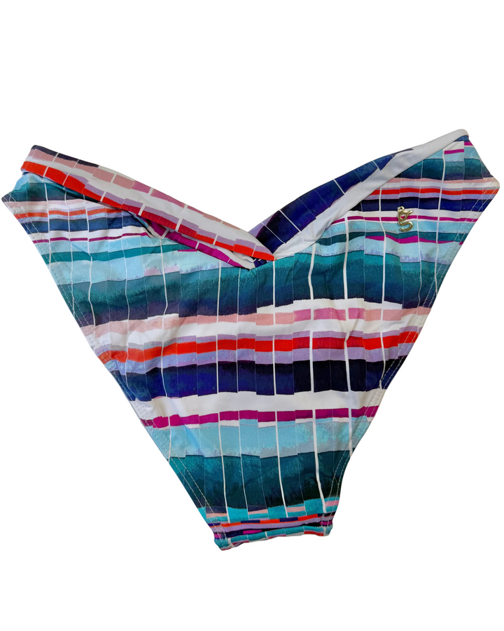 Watercolor Blue V-Cut Cheeky Bikini Bottoms - S & L