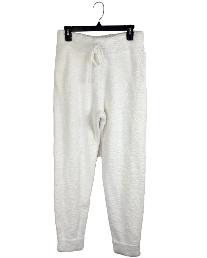 White Knit Sweater Jogger Pants - Small