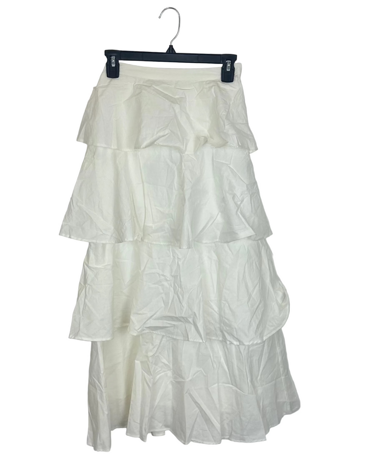Ivory Tiered Ruffle Skirt - Size 00, Size 2/4