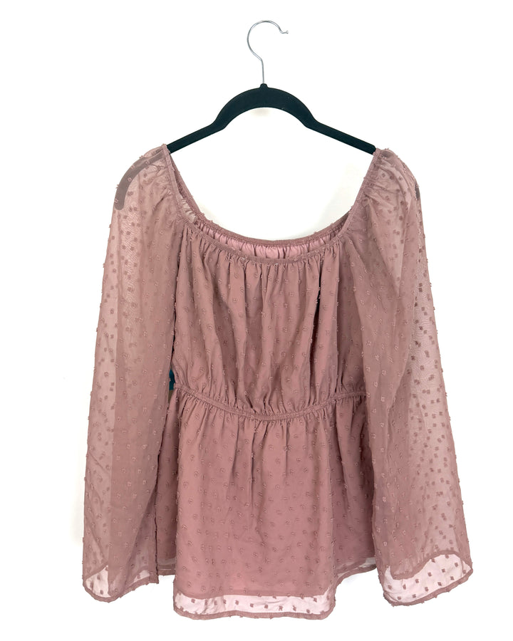 Dusty Rose Dot Blouse - Size 2/4 and Size 4/6