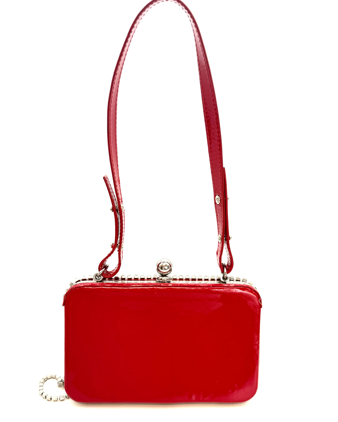 Cherry Red and Silver Flat Mini Bag