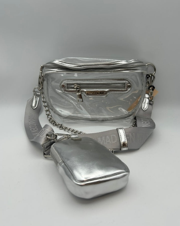 Clear With Silver Detailing Crossbody/Shoulder Bag