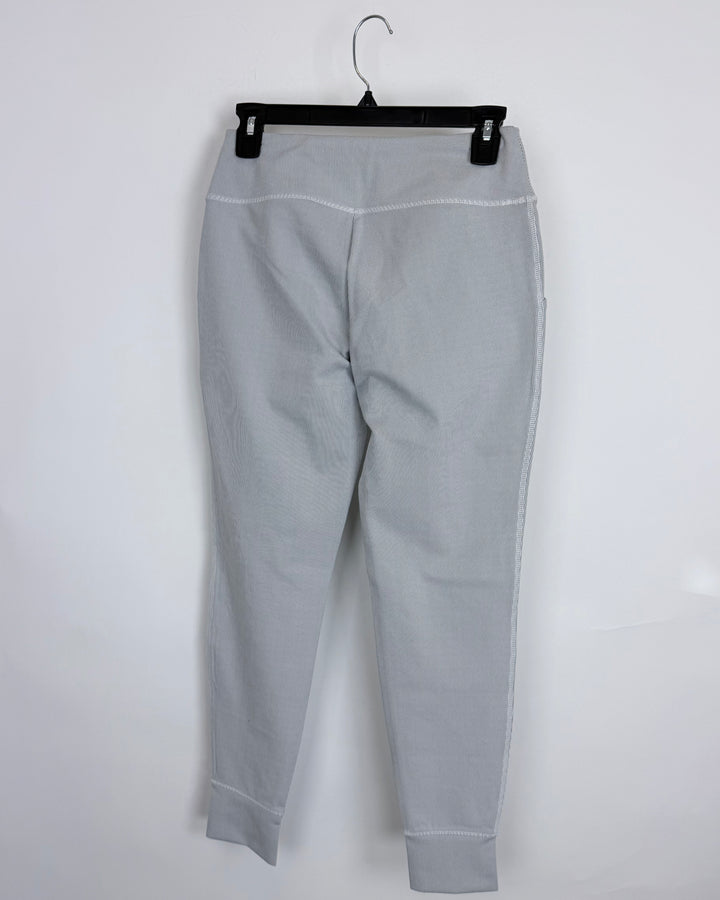 Light Grey Pinstripe Drawstring Pant - Size 2/4