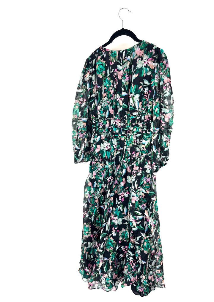 Black Floral Maxi Dress - Size 4