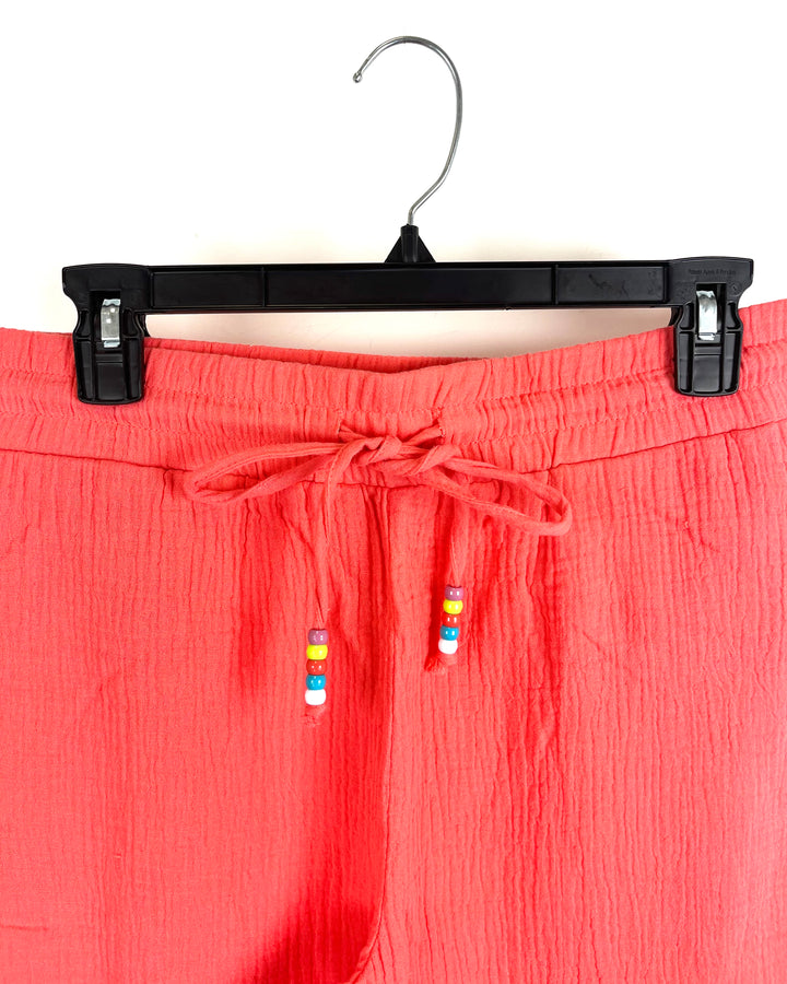 Salmon Flowy Capri Pants - Size 6/8