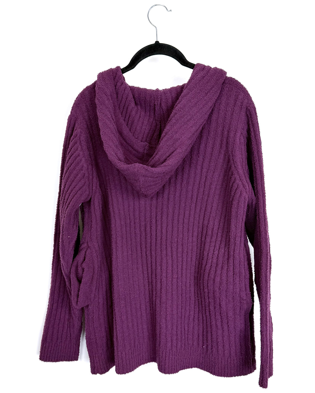 Plum Ribbed Hooded Sweater – Size 6/8