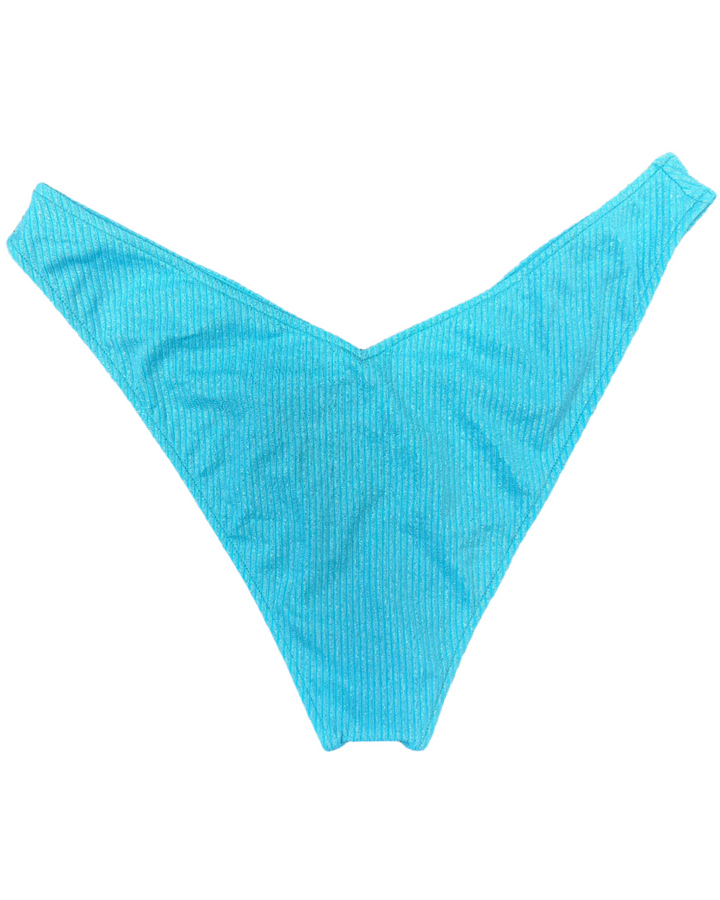 Metallic Blue High Cut And Cheeky Bikini Bottom - Extra Large and Extra Extra Large