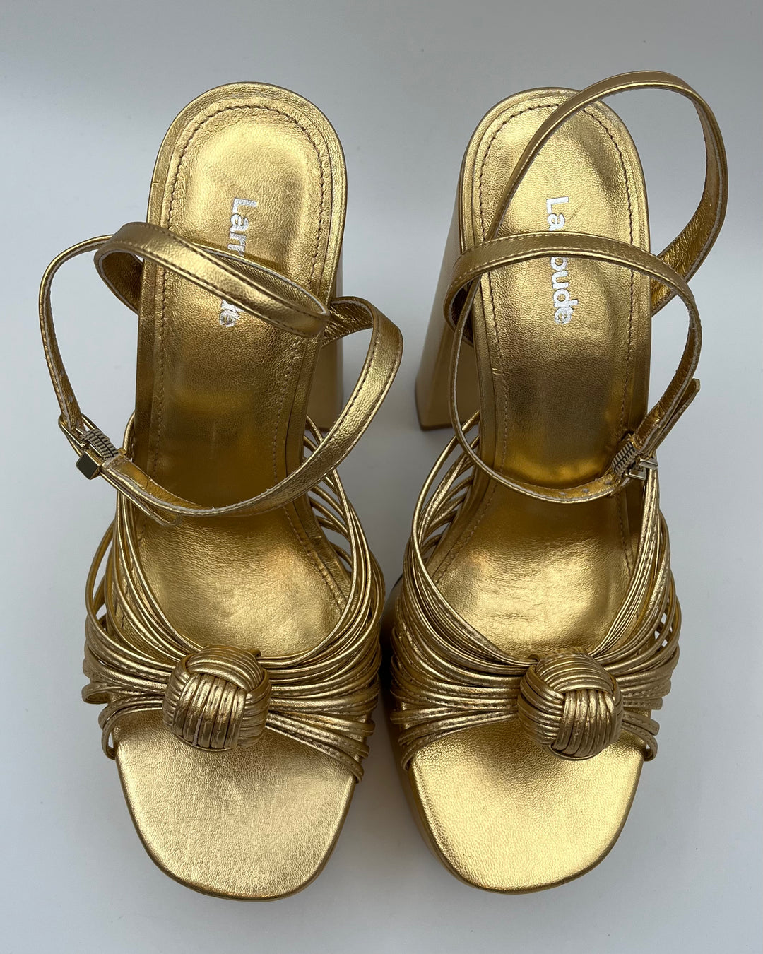 Gold Metallic Platform Heels - Size 7.5