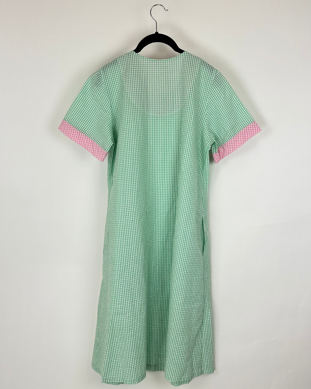 Green And Pink Short Sleeve House Dress - Size 4/6