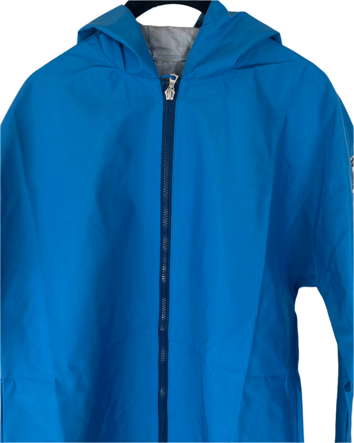 Bright Blue Long Raincoat With Hood - Size 2/4, 6/8,  8/10, and 10/12