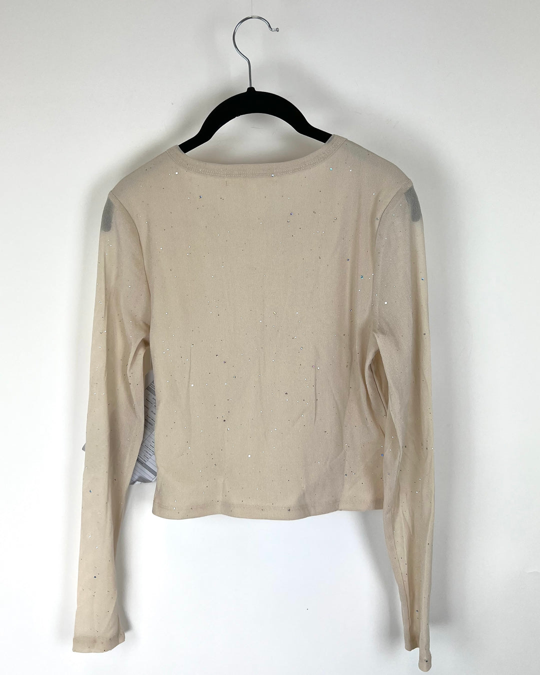 Cream Long Sleeve Sparkle Top - Size 2/4