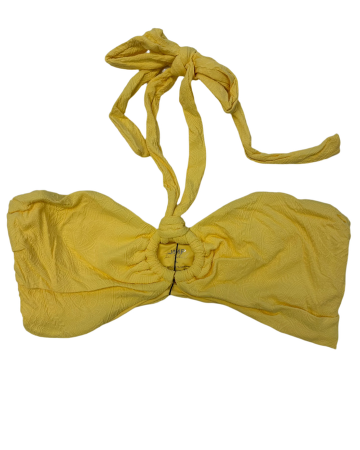 Yellow Embossed Versatile Bandeau Bikini Top - XL AND XXL