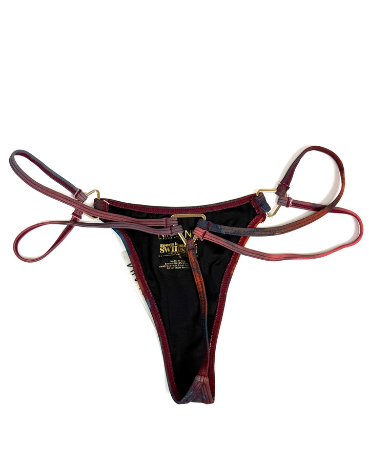 Abstract Print Thong Bikini Bottom - XS - XXXL
