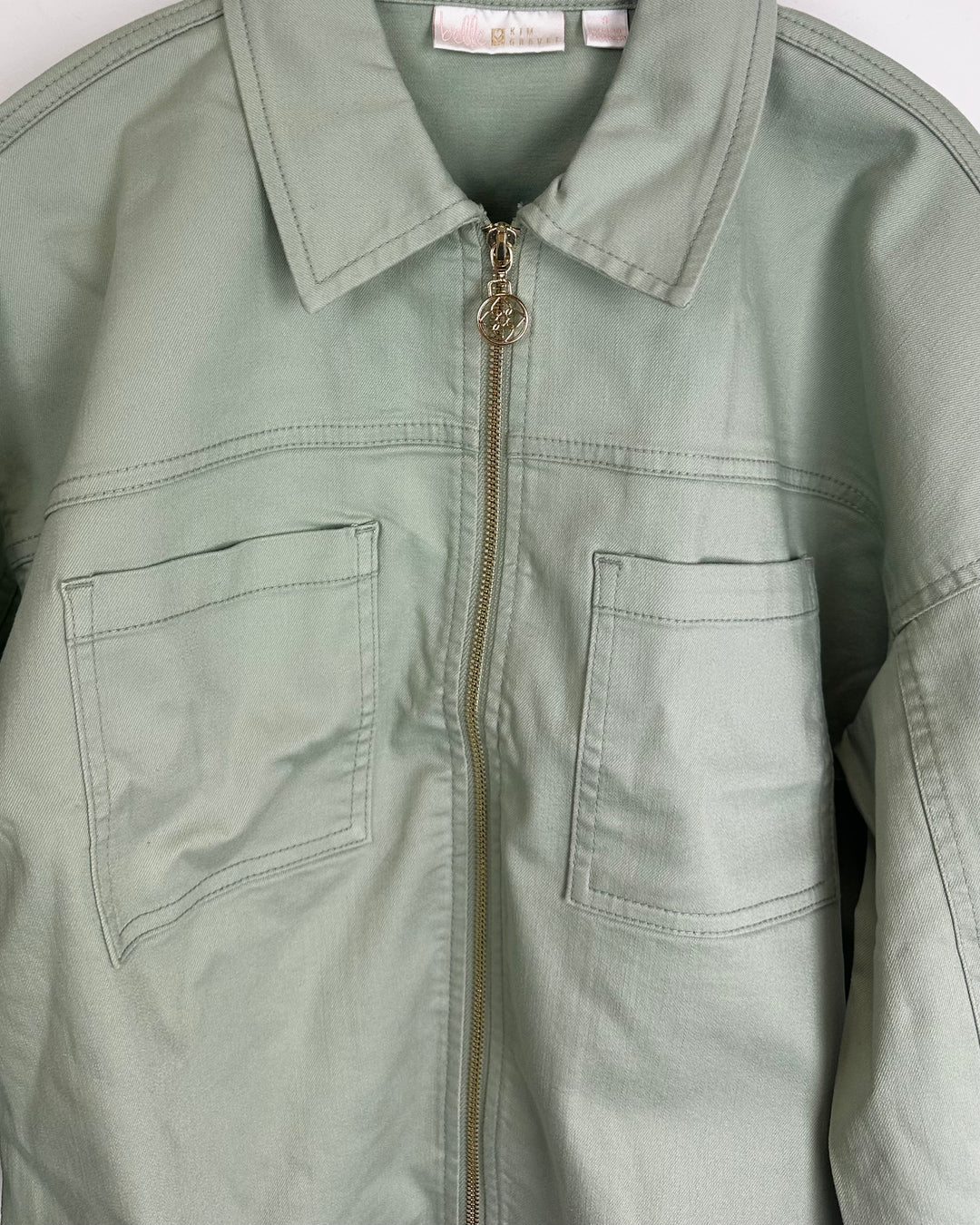 Pale Green Lightweight Denim Jacket - Size 6/8