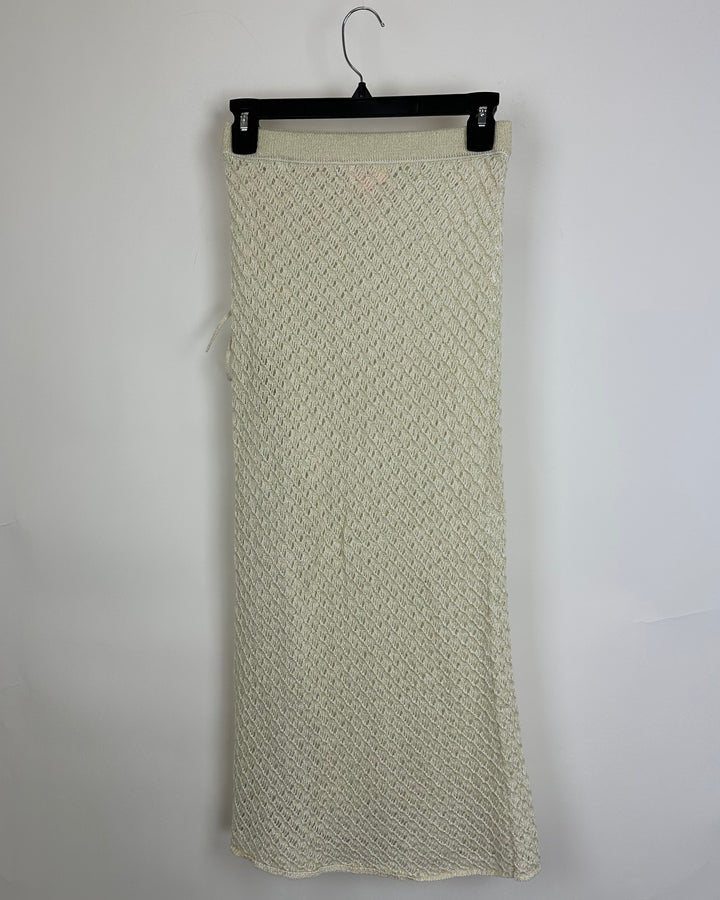 Camila Coelho White Knit Swim Coverup - Extra Small