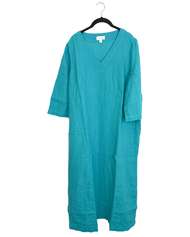 Turquoise Textured Dress - Size 14/16