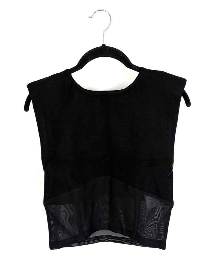 Sleeveless Black Sweater Top With See-through Bottom - Size 4/6