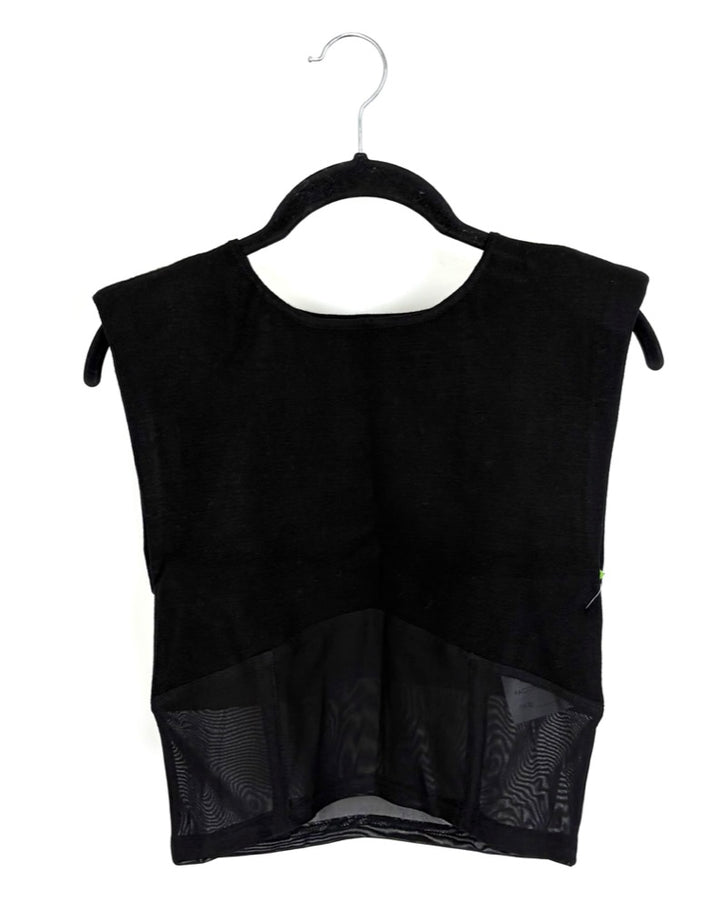 Sleeveless Black Sweater Top With See-through Bottom - Size 4/6