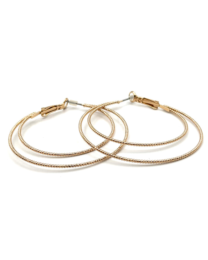 Dainty Double Hoop Gold Earrings
