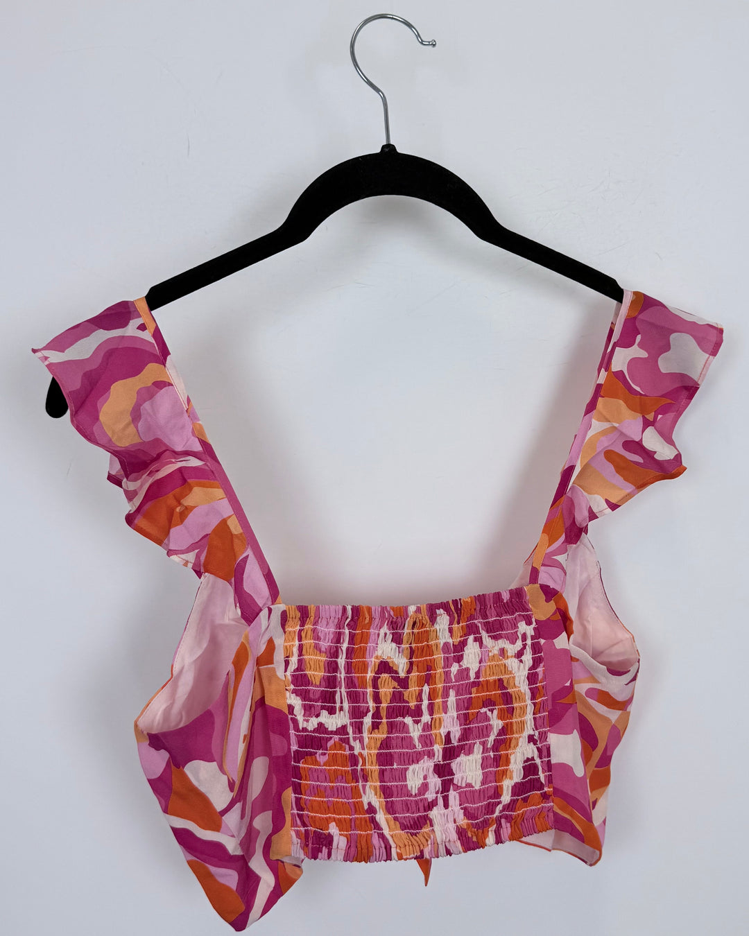 Pink & Orange Abstract Floral Top - Size 0/2