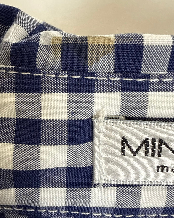 Navy Blue & White Gingham Dress - Size 4/6