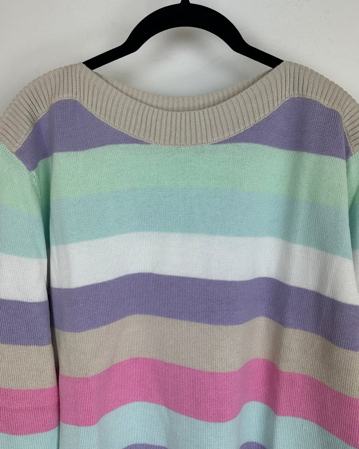 Pastel Stripe Sweater - Size 6/8