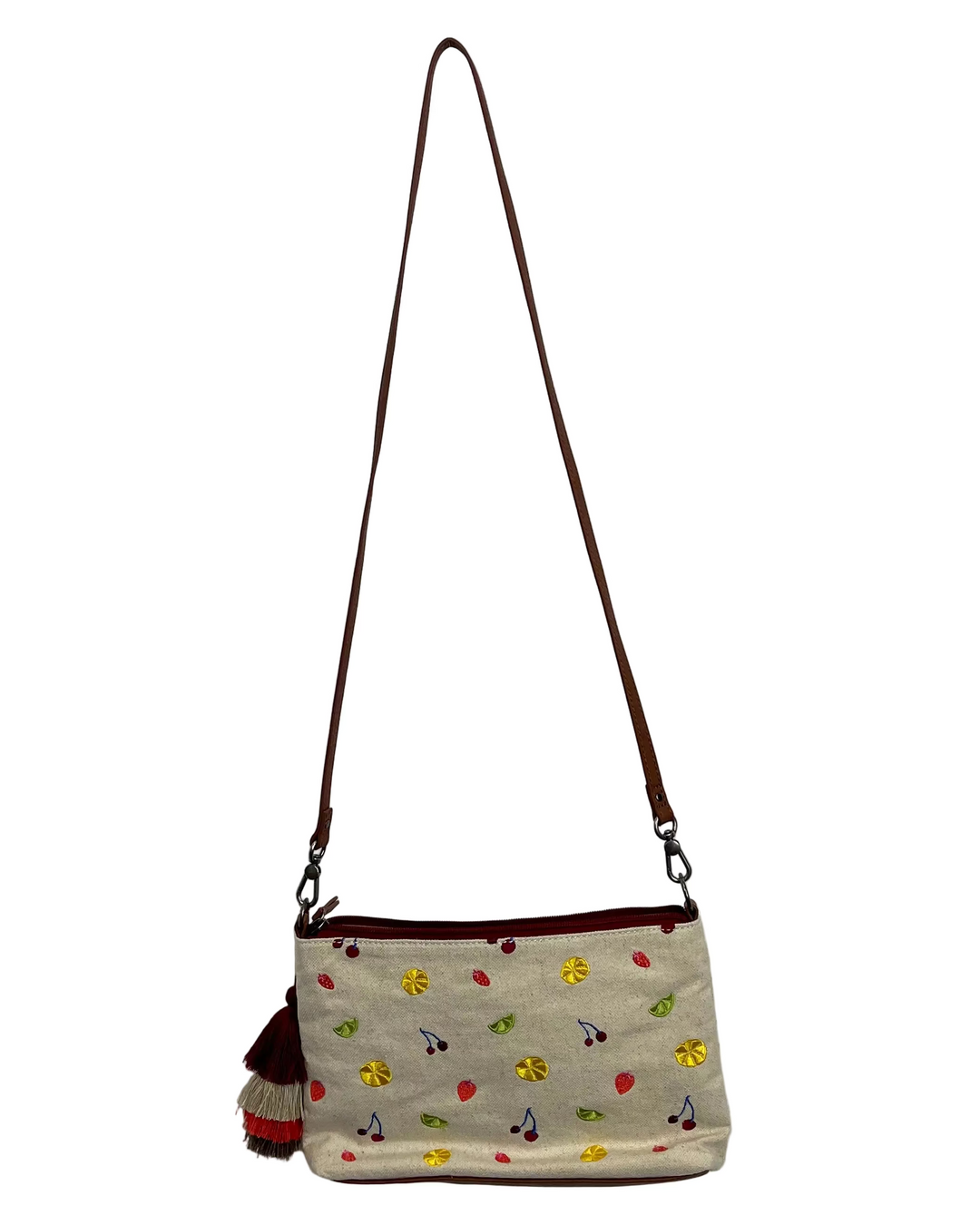 Canvas Fruit Embroidery Bag