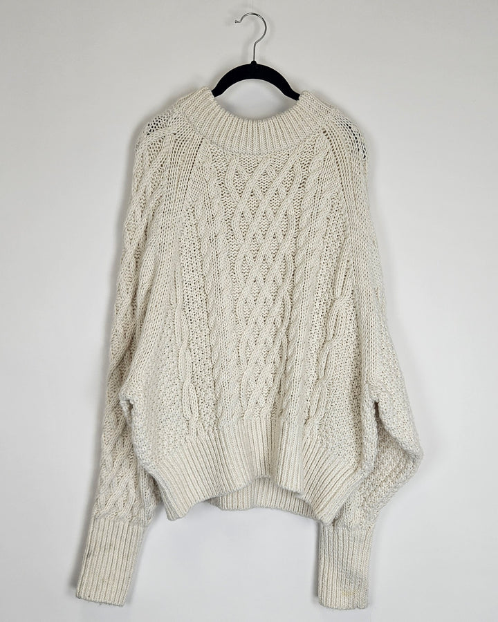 Cream Thick Knit Sweater - Size 8/10