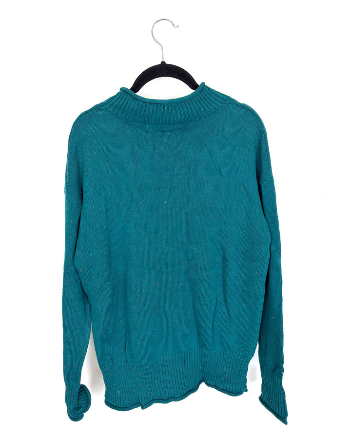 Blue Green Mock Neck Sweater - Size 2/4