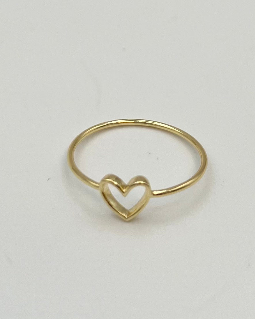 Gold Open Heart Ring - Size 7