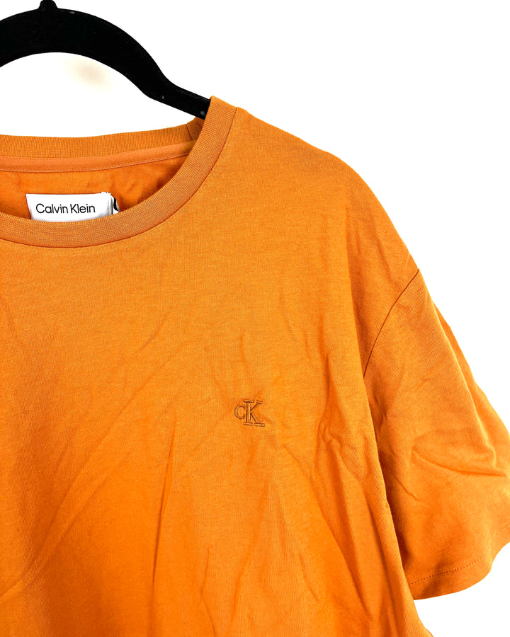 MENS Burnt Orange Initialed T-Shirt - Medium