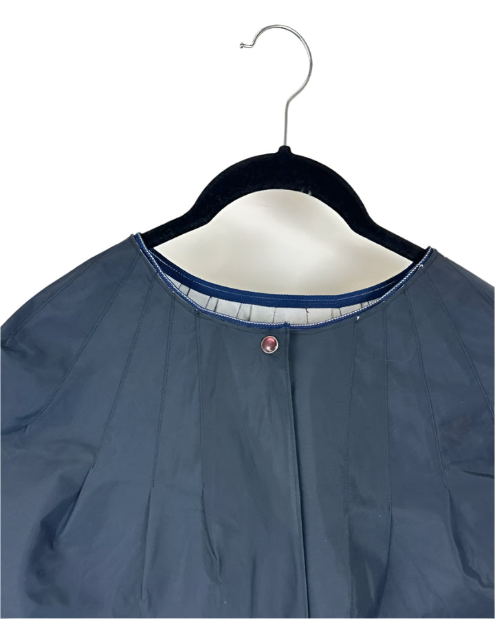 Dark Navy Blue Cropped Rain Poncho - Size 0 -16
