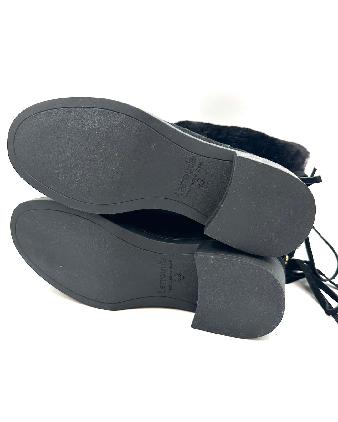 Black Suede Fold Over Booties - Size 6.5