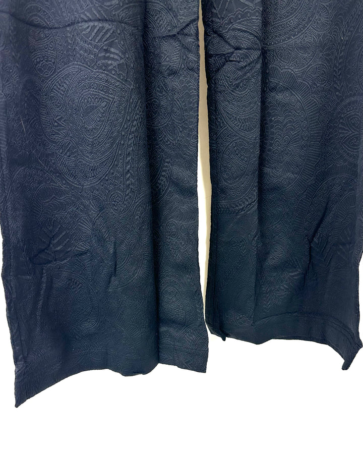 Black Embossed Coverup Pants - Extra Large/Extra Extra Large