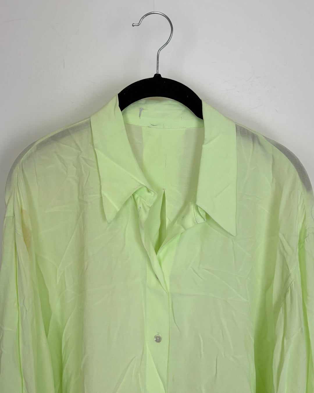 Lime green sheer long sleeve top - Size 6/8