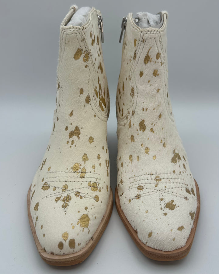 White & Gold Western Bootie - Size 6.5 and 8