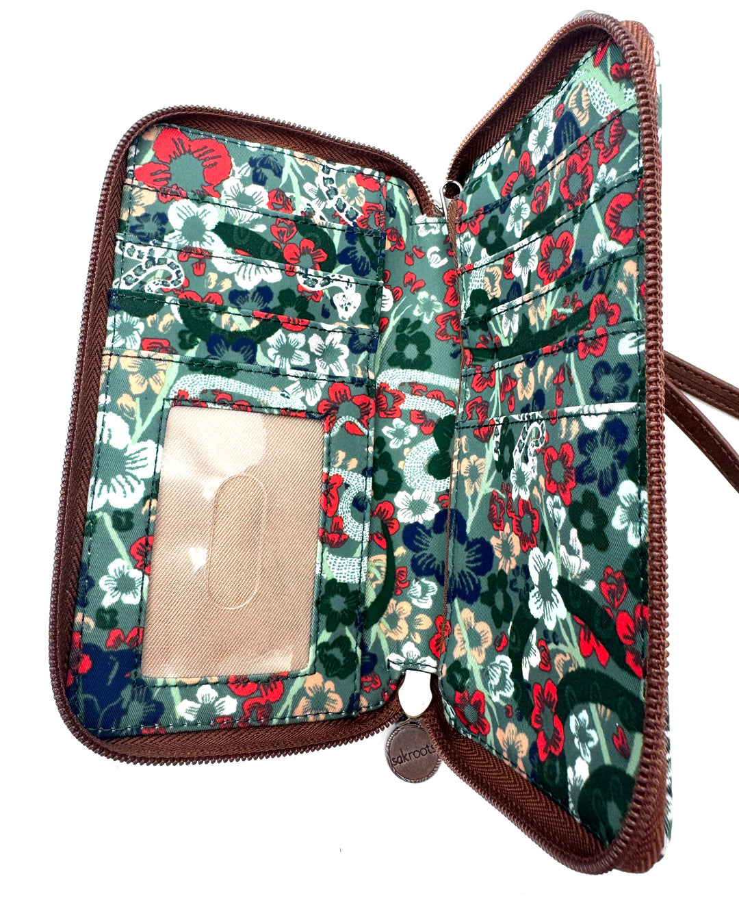 Green Abstract Pattern Wallet/Wristlet/Crossbody Bag
