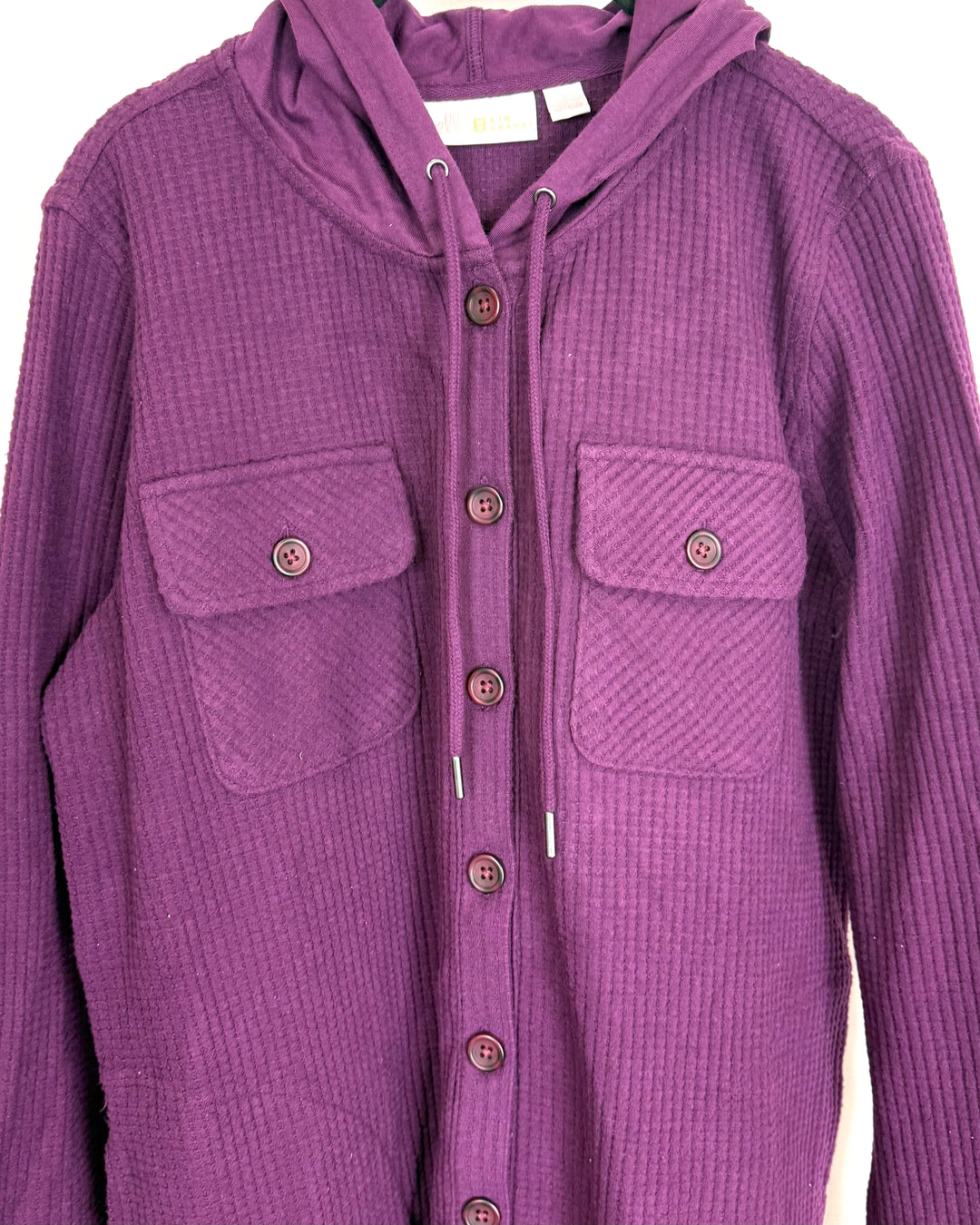 Plum Waffle Knit Shacket - Small