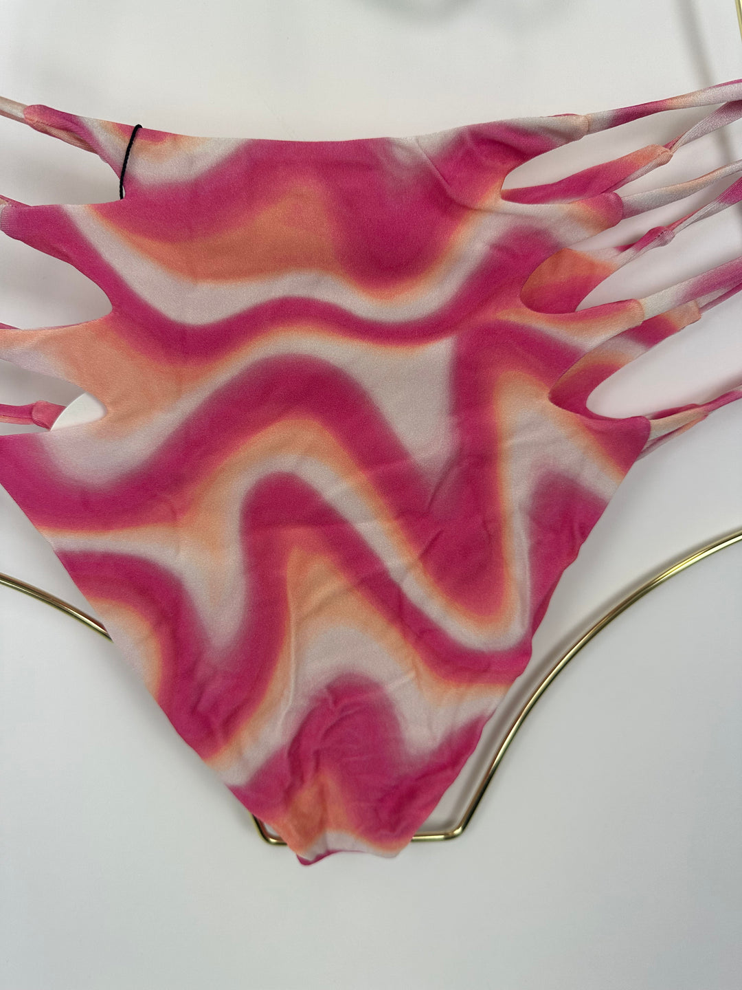 Pink High Waisted Bikini Bottom - Extra Small and Small