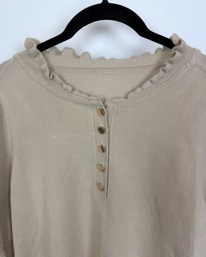 Light Beige Ruffle Top - Size 4/6