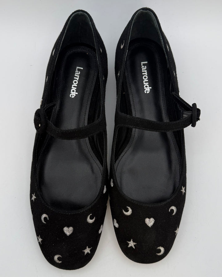 Black & Silver Printed Ballet Flat - Size 6.5