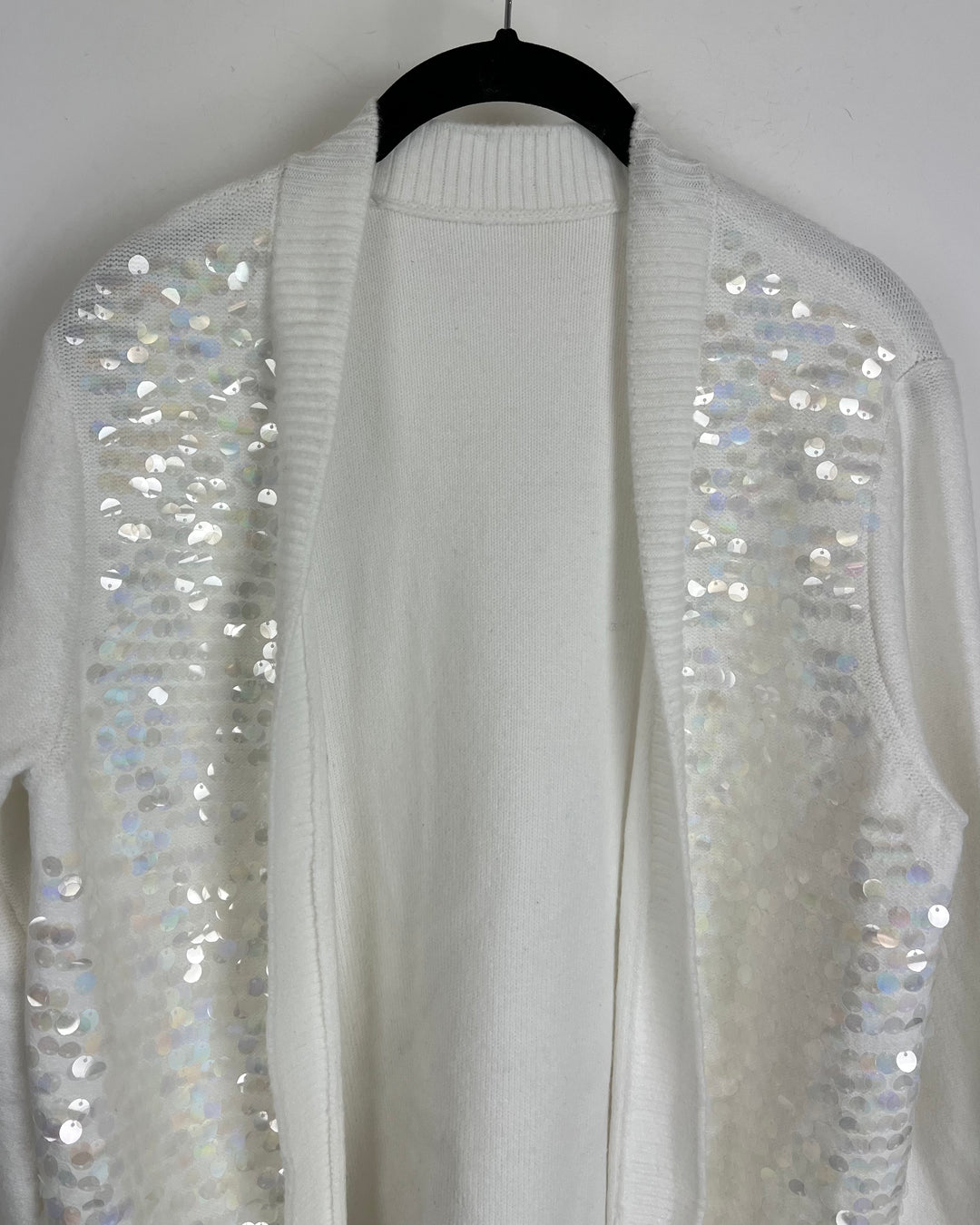 White Knit Sequin Cardigan - Size 6/8