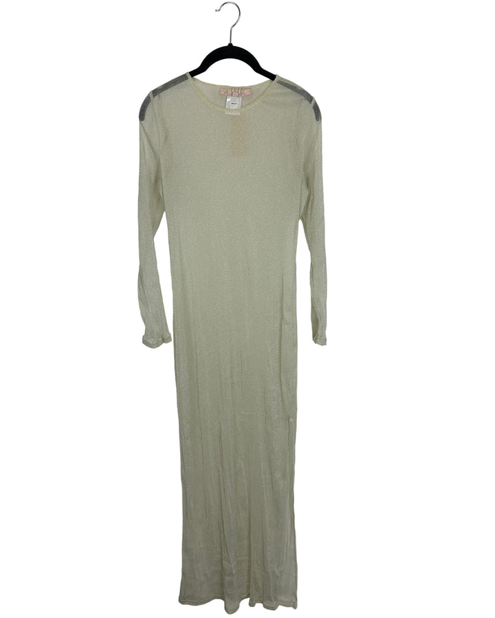 Hutch Ivory Sheer Shimmer Dress