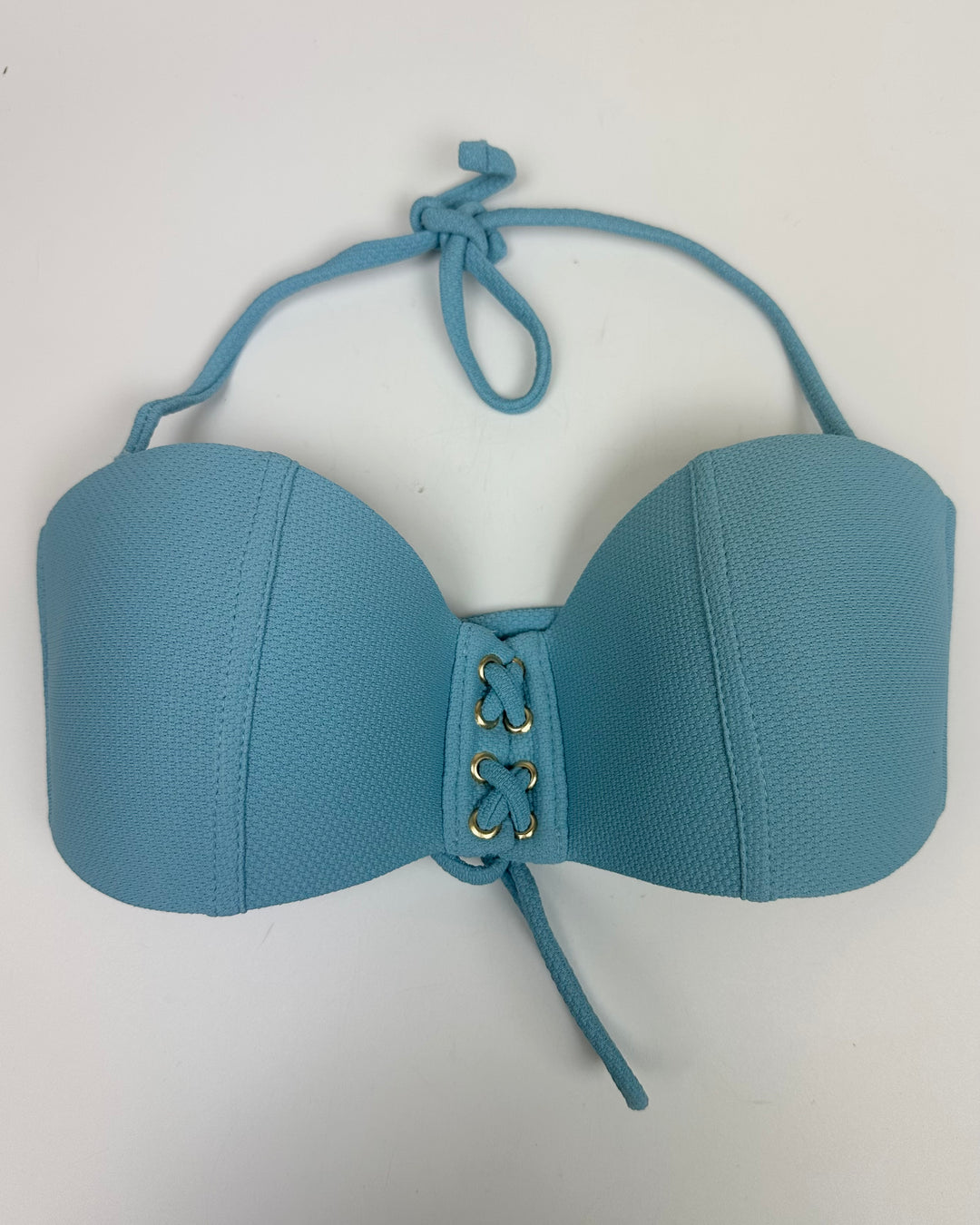 Sky Blue Textured Convertible Bikini Top - Size S, L
