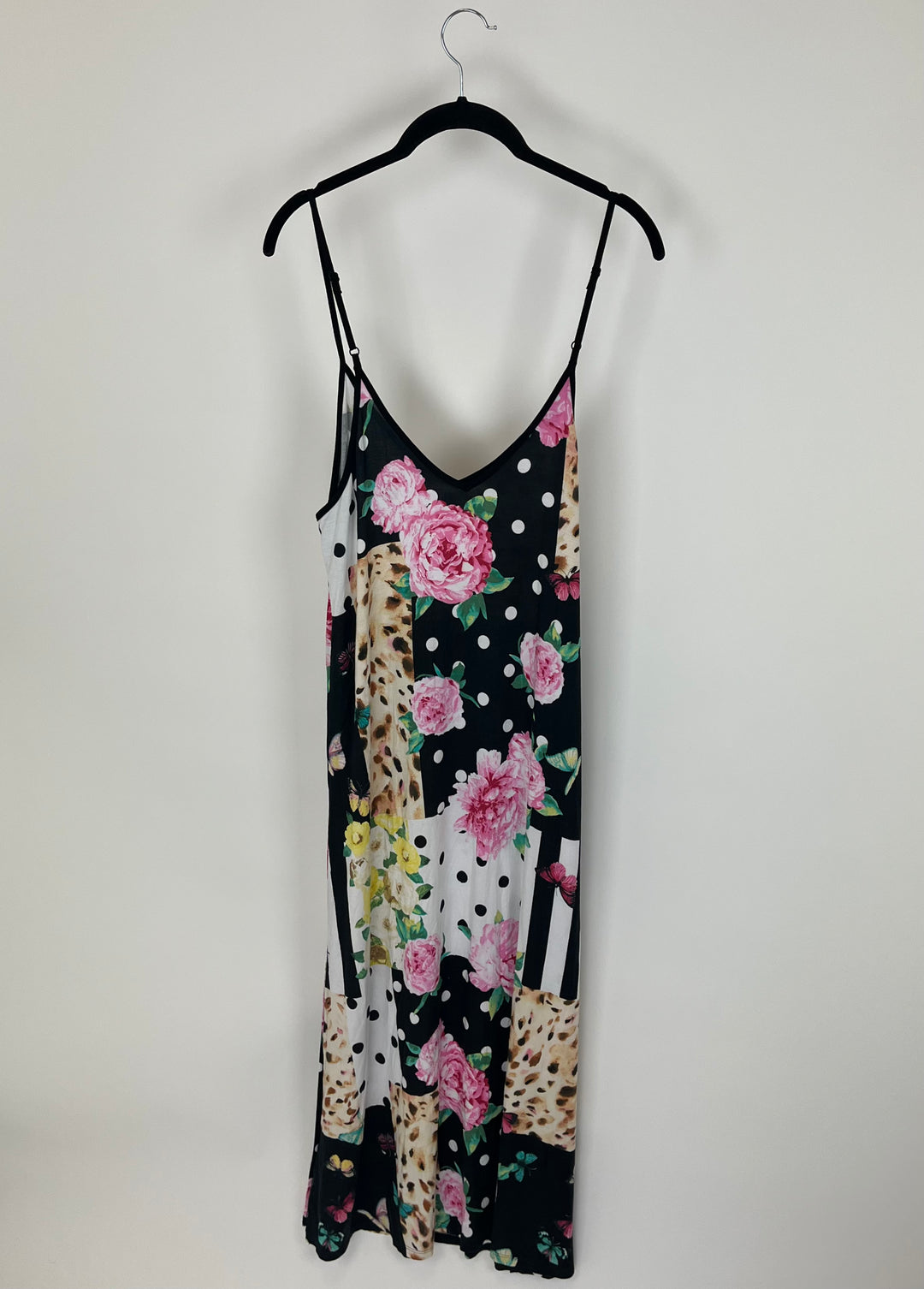 Multi-Pattern Patchwork Slip Lounge Dress - Size 6/8