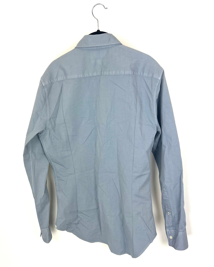 MENS Steel Gray Collared Shirt - Slim Fit Medium