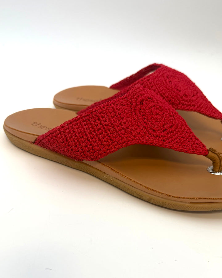 Red Crochet Sandals - Size 8