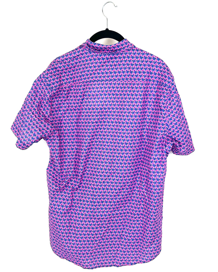 MENS Flamingo Patterned Button-Up - Medium