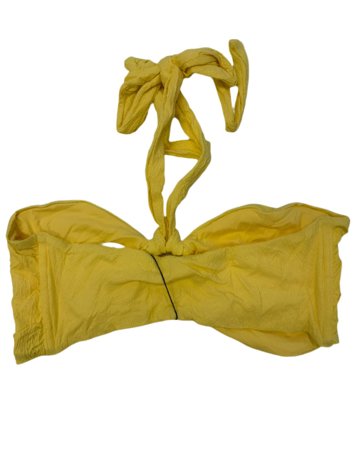 Yellow Embossed Versatile Bandeau Bikini Top - XL AND XXL